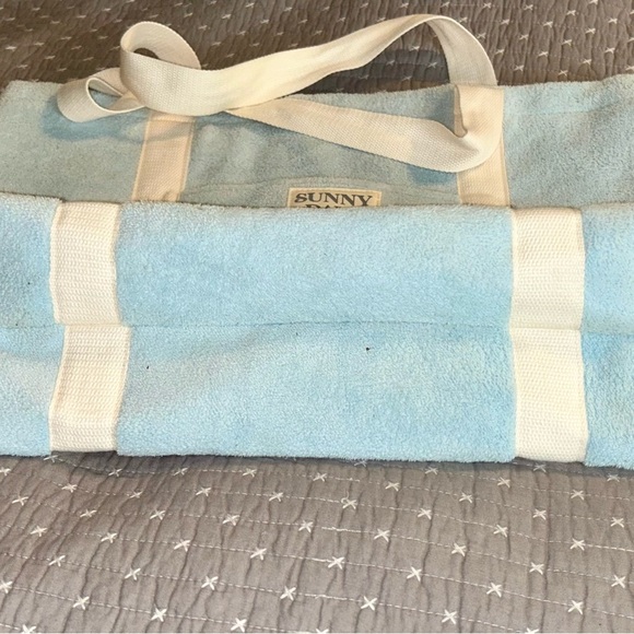 Jadelynn Brooke French Terry Sky Blue Tote with Ivory Straps - Picture 3 of 6